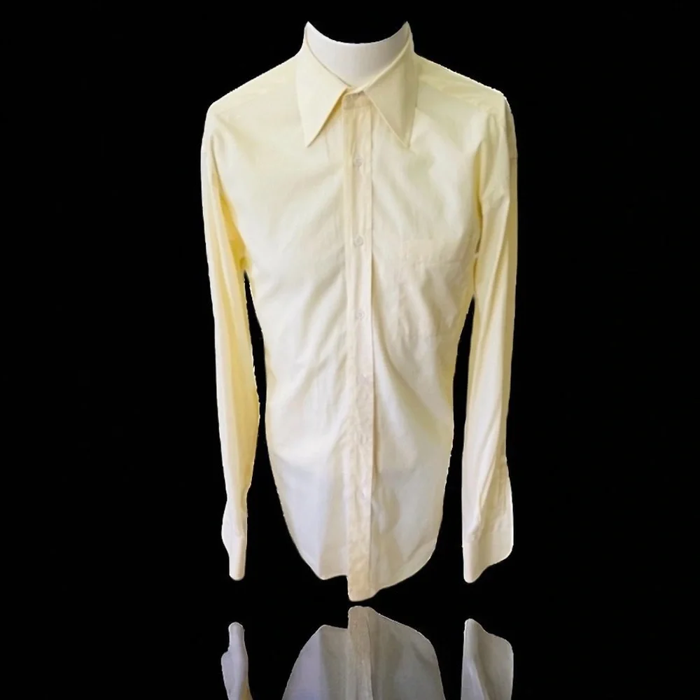 GUCCI Men's Yellow Cotton Dress Shirt Size 39 15.5 ITALY